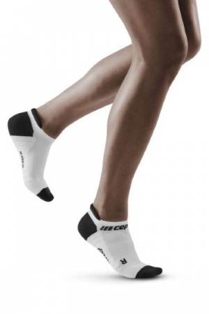 CEP White/Dark Grey 3.0 No Show Compression Socks for Women